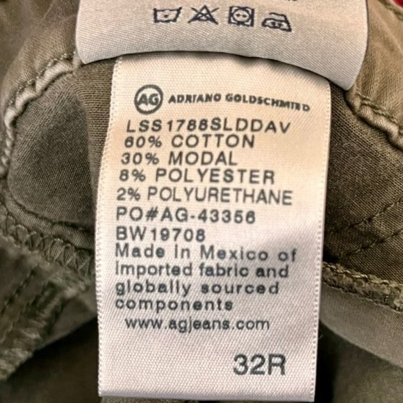 Adriano Goldschmied for Anthropologie Abbey Sateen Ankle Jeans - Olive - 32R - Picture 11 of 12